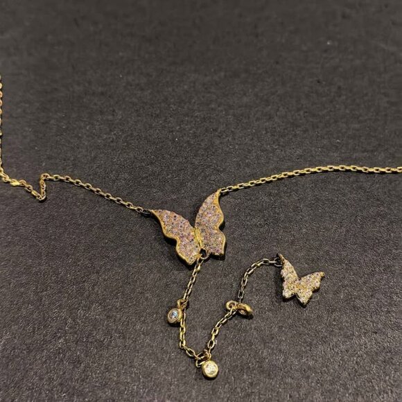 Gold-Tone Butterfly Necklace - Picture 2 of 7